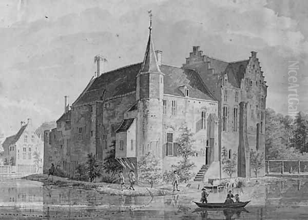 Rijsenburg Castle, near Utrecht Oil Painting by Dutch School