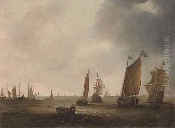 Shipping off a Dutch port Oil Painting by Dutch School