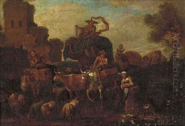 The travelling circus Oil Painting by Dutch School