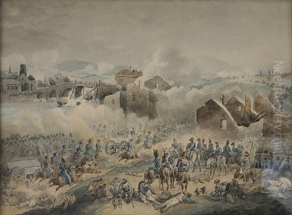 Le Siege De Girone Oil Painting by Joseph Swebach-Desfontaines