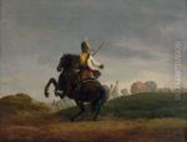 Militaire A Cheval Oil Painting by Joseph Swebach-Desfontaines