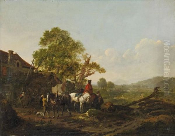 Landschaft Mitreitern Oil Painting by Joseph Swebach-Desfontaines