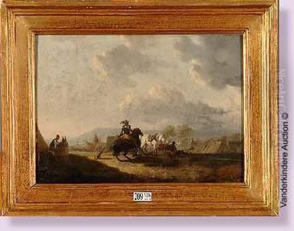 Campement Militaire Oil Painting by Joseph Swebach-Desfontaines