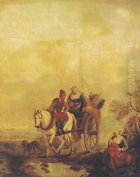 A rest on the way Oil Painting by Dutch School