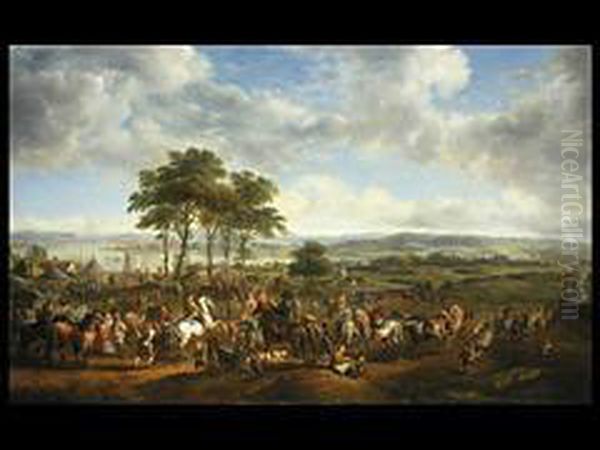 Militarlager In Weiter Landschaft Oil Painting by Joseph Swebach-Desfontaines