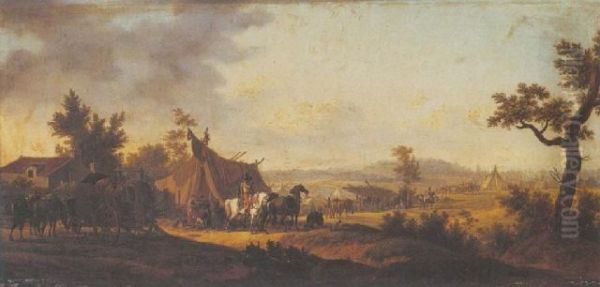 Campement Militaire Dans Un Paysage Oil Painting by Joseph Swebach-Desfontaines