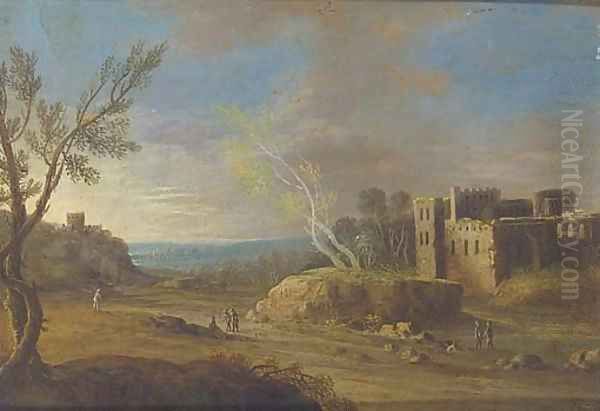 Figures before a ruin; and Another similar Oil Painting by Dutch School