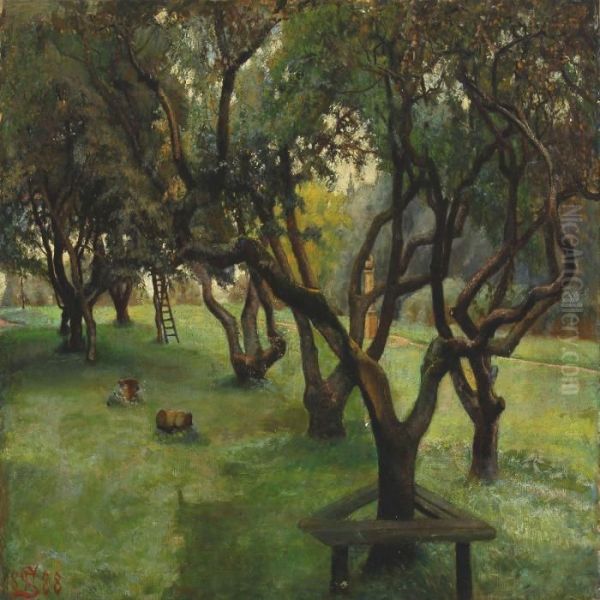 Scenery From A Park Oil Painting by Fritz Syberg