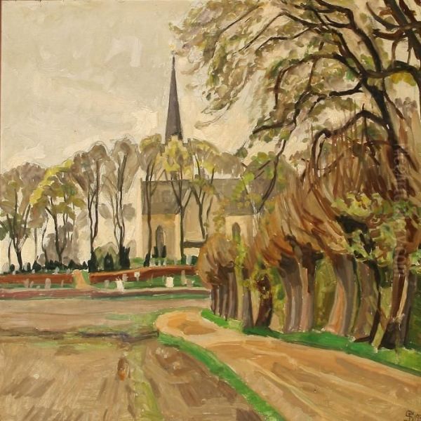 Chuch Oil Painting by Fritz Syberg