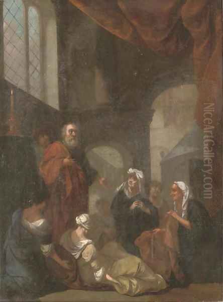 St. Peter and Tabatha Oil Painting by Dutch School