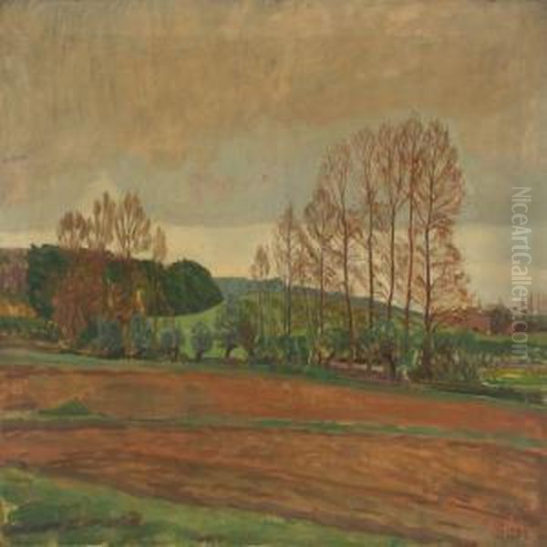 Fields And Forest Oil Painting by Fritz Syberg