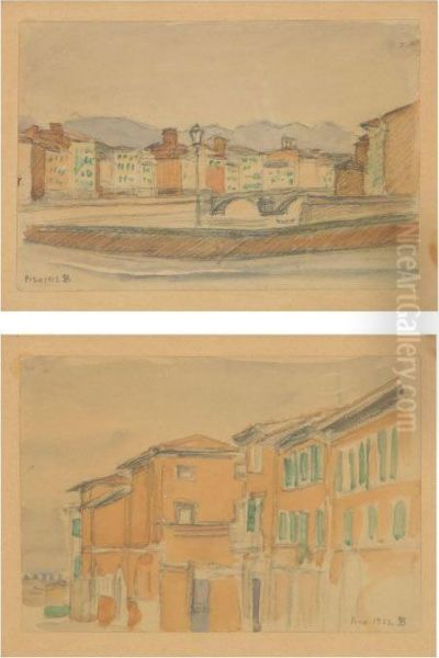 City Sketches From Pisa Oil Painting by Fritz Syberg