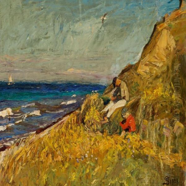 Two People By Thesea Oil Painting by Fritz Syberg