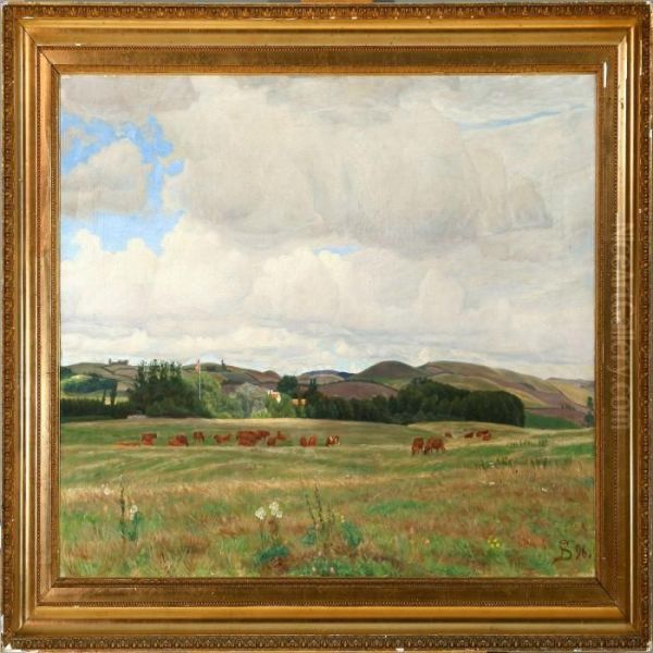 Summer Landscape From Funen Oil Painting by Fritz Syberg