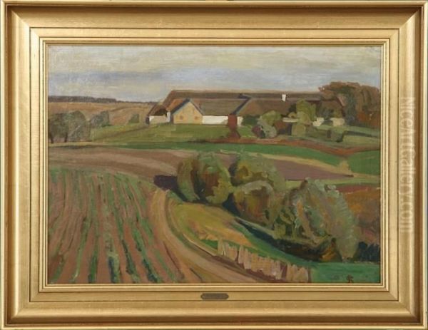 Pilegaarden At Kerteminde. Signed Monogram. Oil On Canvas. 48 X 66 Cm Oil Painting by Fritz Syberg