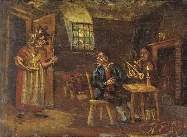 A set of twelve genre scenes Oil Painting by Dutch School