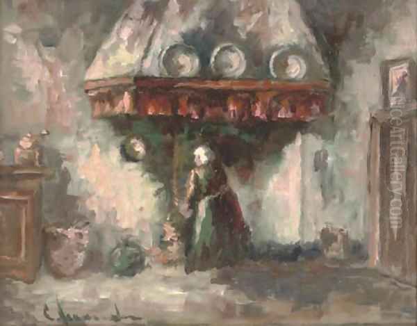 In the scullery Oil Painting by Dutch School