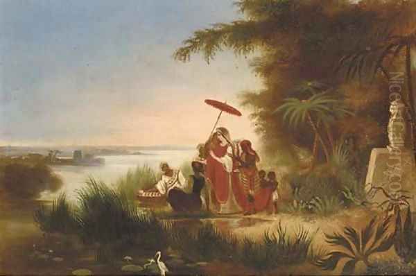 The finding of Moses Oil Painting by Dutch School