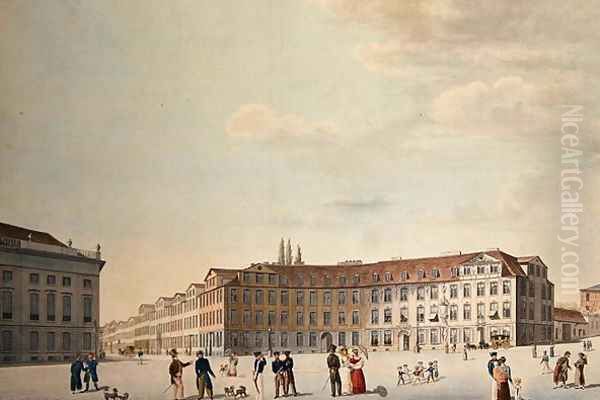 The Kings Square in Kassel Oil Painting by Friedrich Wilhelm Selig