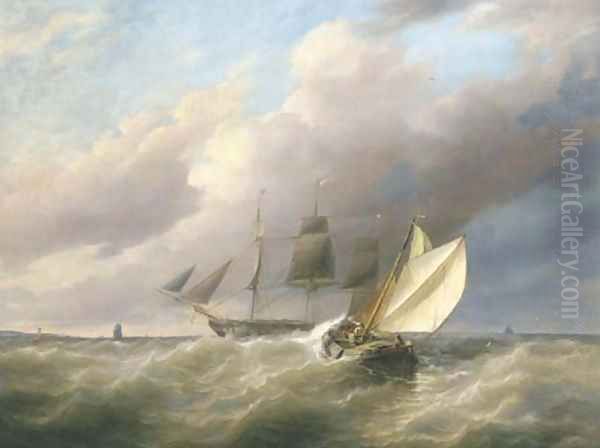 On a choppy sea Oil Painting by Joannes Frederick Schutz