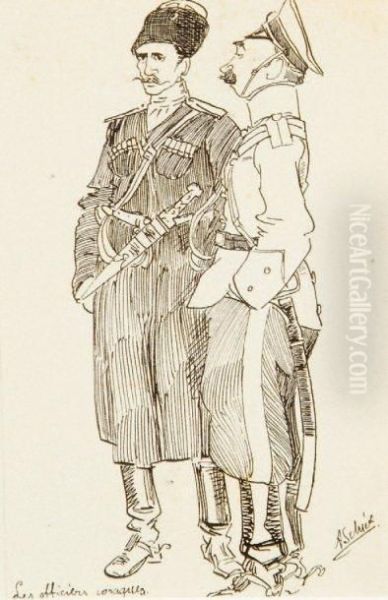 Les Officiers Cosaques by Arthur Szyk