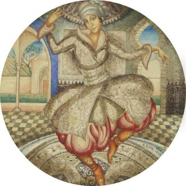 Danseur Arabe Oil Painting by Arthur Szyk