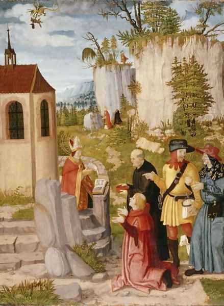 The Townspeople of Regensburg want to bring St. Wolfgang back from the Cell, c.1510-15 Oil Painting by Wilhelm Stetter