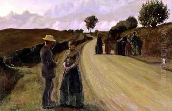 Love Making in the Evening, 1889-91 Oil Painting by Fritz Syberg