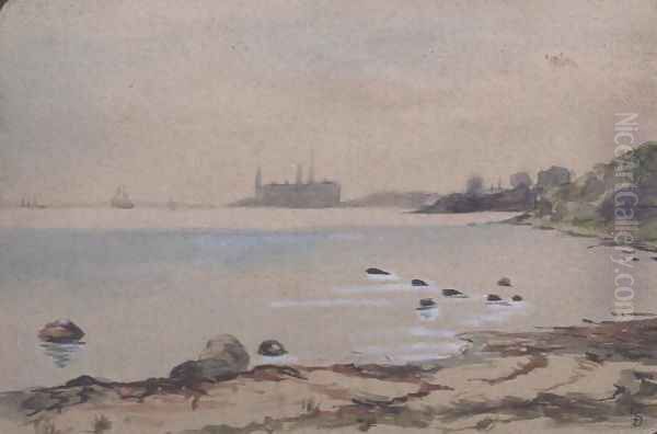 The Beach, Kronberg Helsinger Oil Painting by Fritz Syberg