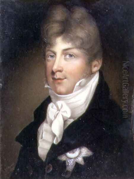 Portrait Miniature of Augustus, Duke of Sussex, 1804 Oil Painting by Samuel John Stump