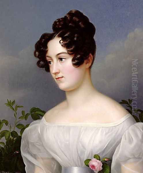 Portrait of a Young Woman, 1827 Oil Painting by Franz Seraph Stirnbrand