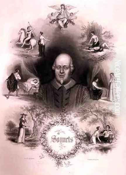 Frontispiece for the Sonnets, from The Complete Works of Shakespeare, revised by J. O. Halliwell, engraved by G. Greatbach Oil Painting by Scott, T. D.