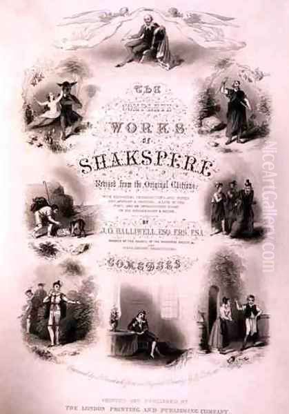 Frontispiece for The Complete Works of Shakespeare, revised by J. O. Halliwell, engraved by G. Greatbach Oil Painting by Scott, T. D.