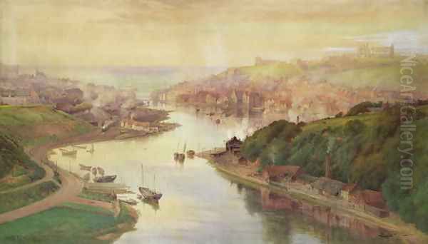 Whitby from Larpool Oil Painting by John Sowden