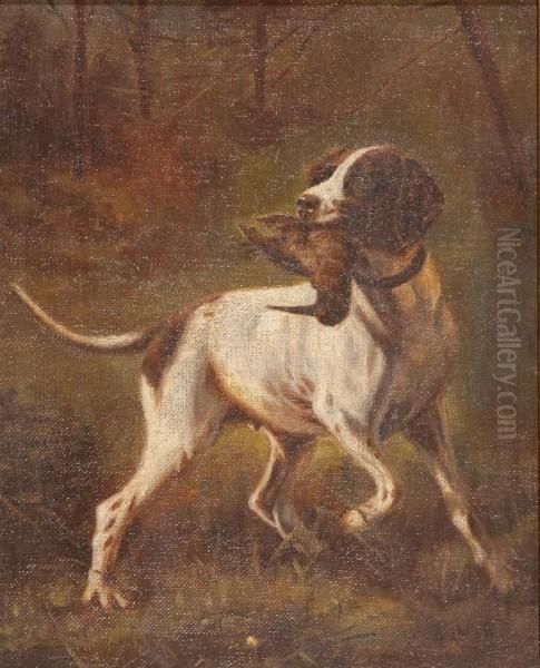 Pointer With Woodcock Oil Painting by Arthur Fitzwilliam Tait