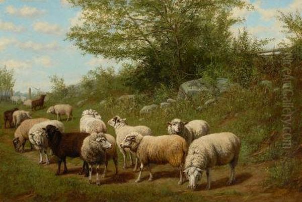 Landscape With Sheep Oil Painting by Arthur Fitzwilliam Tait