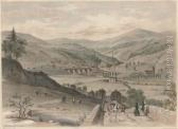 Views On The Manchester And 
Leeds Railway: Todmorden, From The North; The Todmorden Valley, From 
Above Mytholm Church; Rochdale Station; Littleboro And Rochdale; 
Brighouse; Wakefield; Sowerby Bridge, From Kings Cross; West Entrance, 
Summit Tunnel; Oil Painting by Arthur Fitzwilliam Tait