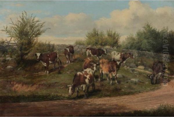 A Country Road--coming Home Oil Painting by Arthur Fitzwilliam Tait