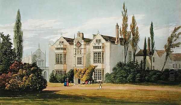 Burford Priory, from Ackermanns Repository of Arts, published c.1826 Oil Painting by Stockdale, Frederick Wilton Litchfield