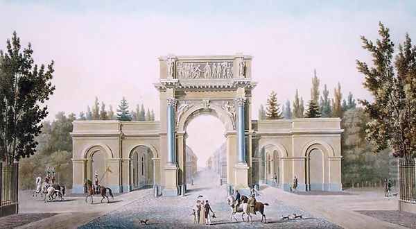 Porte de Guillaume, Brussels, from Choix des Monuments, Edifices et Maisons les plus remarquables du Royaume des Pays-Bas by Pierre Jacques Goetghebuer, engraved by the author, published 1827 Oil Painting by Suys, Tilman-Francois