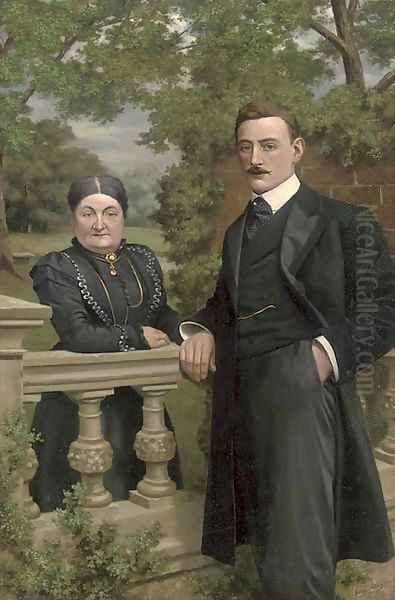 Portrait of a gentleman and a lady Oil Painting by Continental School