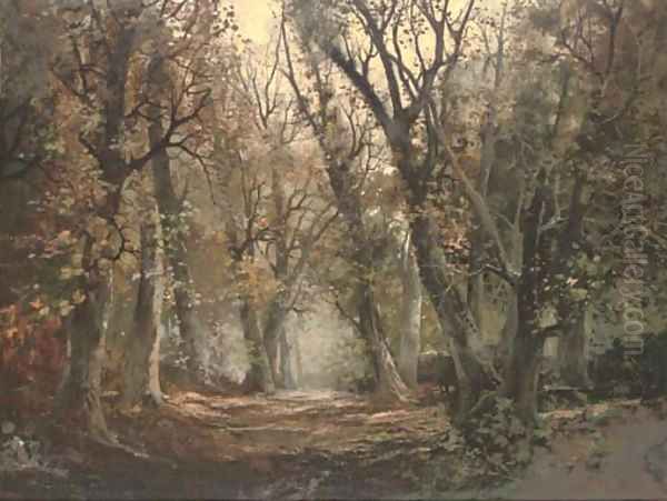 A wooded landscape Oil Painting by Continental School