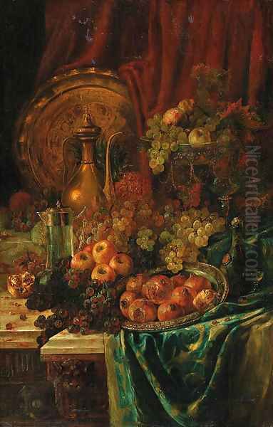 An elaborate still life Oil Painting by Continental School