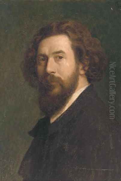 Portrait of a gentleman, bust-length, in a black coat Oil Painting by Continental School