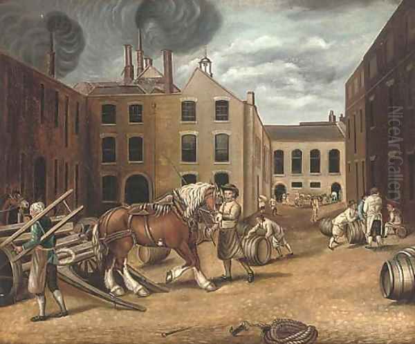 The cooper's yard Oil Painting by Continental School