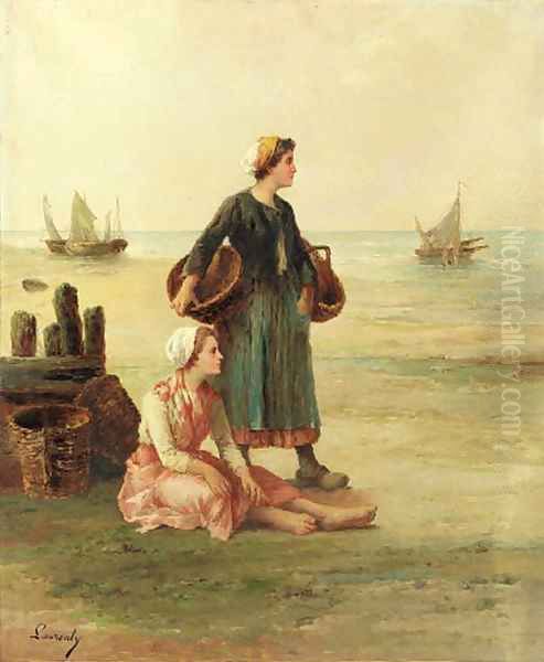 The fisherman's wives Oil Painting by Continental School