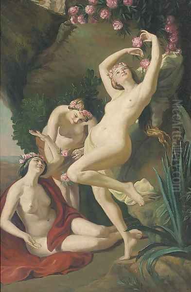 The three graces Oil Painting by Continental School