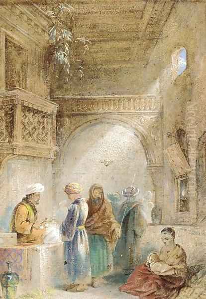 An Eastern bazaar Oil Painting by Continental School