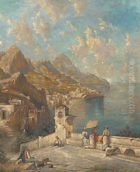 Capri Oil Painting by Continental School