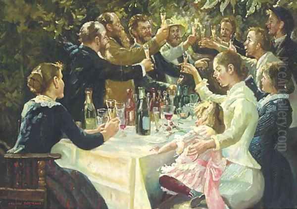 The toast Oil Painting by Continental School